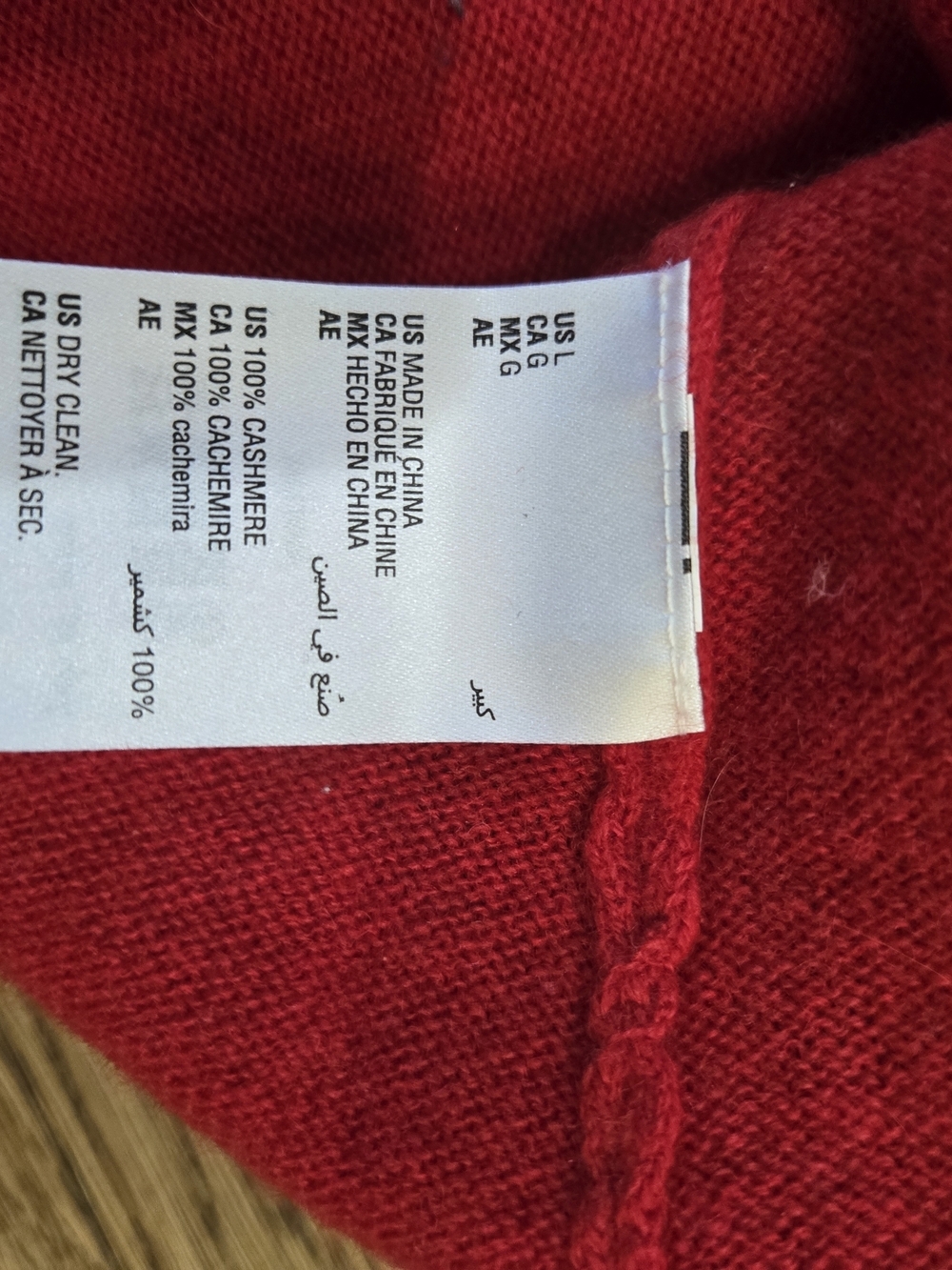 Charter Club Luxury Cashmere Red Crewneck Sweater Women's Size Large - Picture 3 of 4